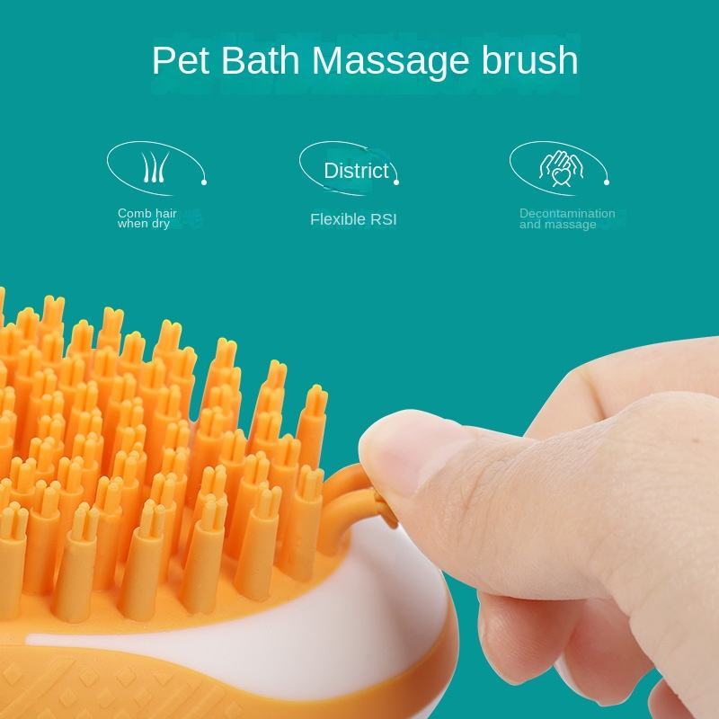 2-in-1 Pet Bath & Massage Brush – Gentle Grooming, Deep Cleaning