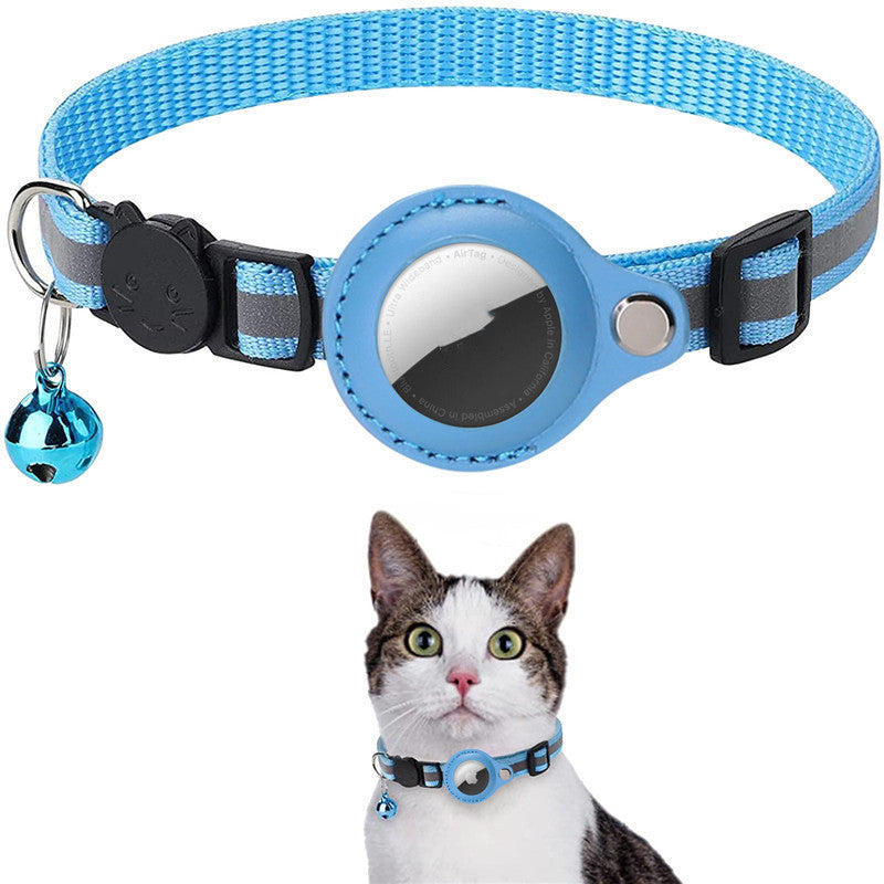 Reflective AirTag Collar for Dogs & Cats — Waterproof, Safe & Stylish