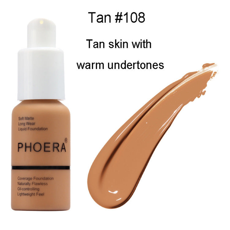 Matte Liquid Foundation – Oil Control, Full Coverage, and Natural Finish Concealer Cream for Flawless Skin