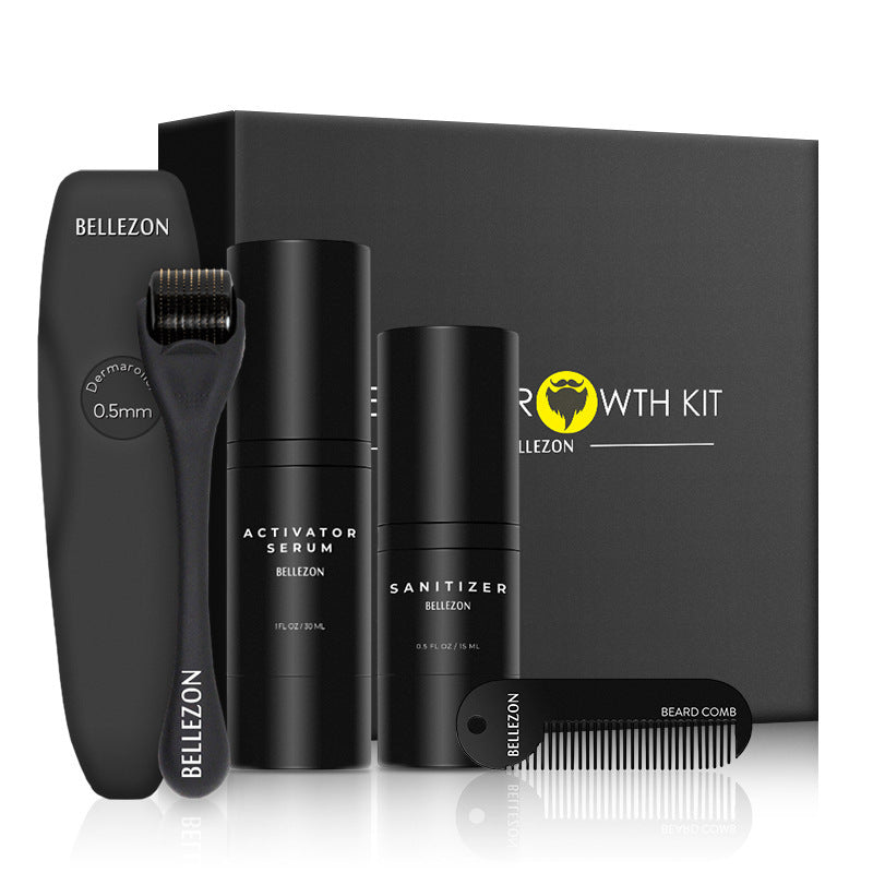 Beard Growth Liquid & Care Set – Stimulates Beard Growth, Nourishes, and Strengthens Facial Hair