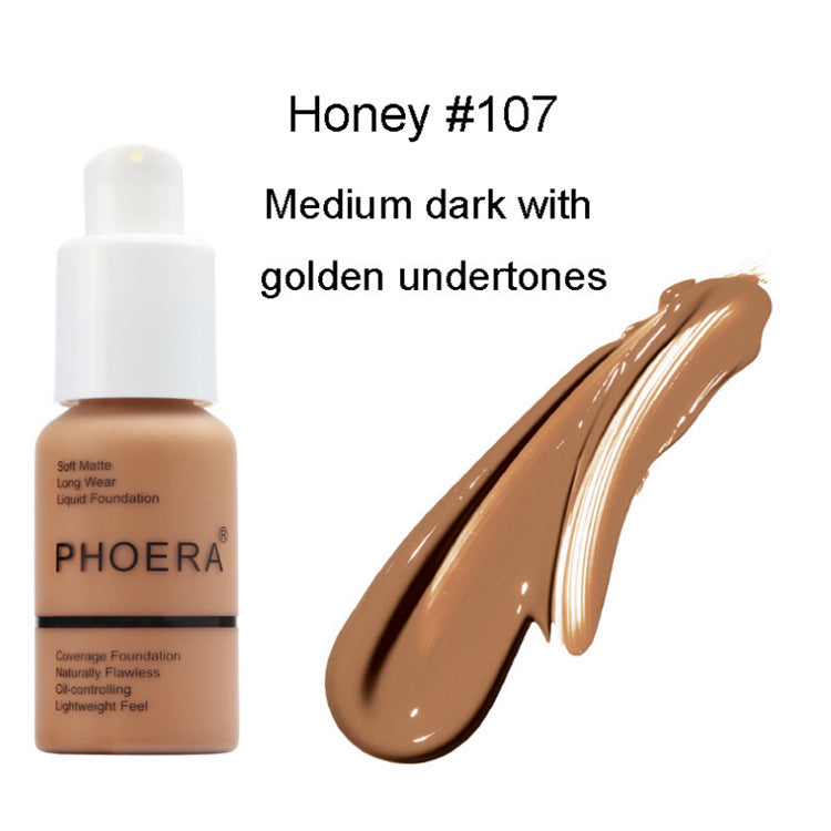 Matte Liquid Foundation – Oil Control, Full Coverage, and Natural Finish Concealer Cream for Flawless Skin