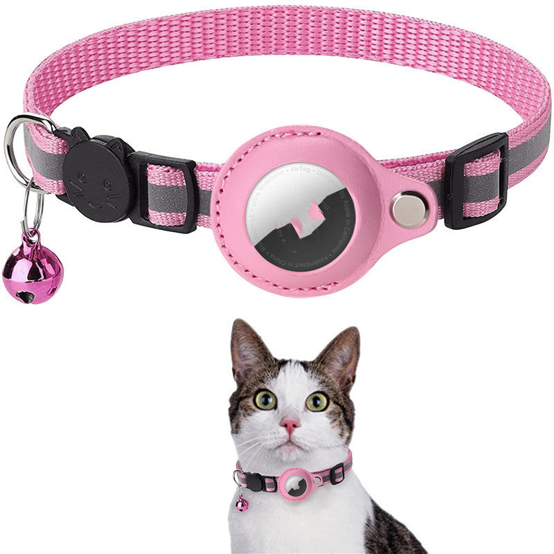 Reflective AirTag Collar for Dogs & Cats — Waterproof, Safe & Stylish