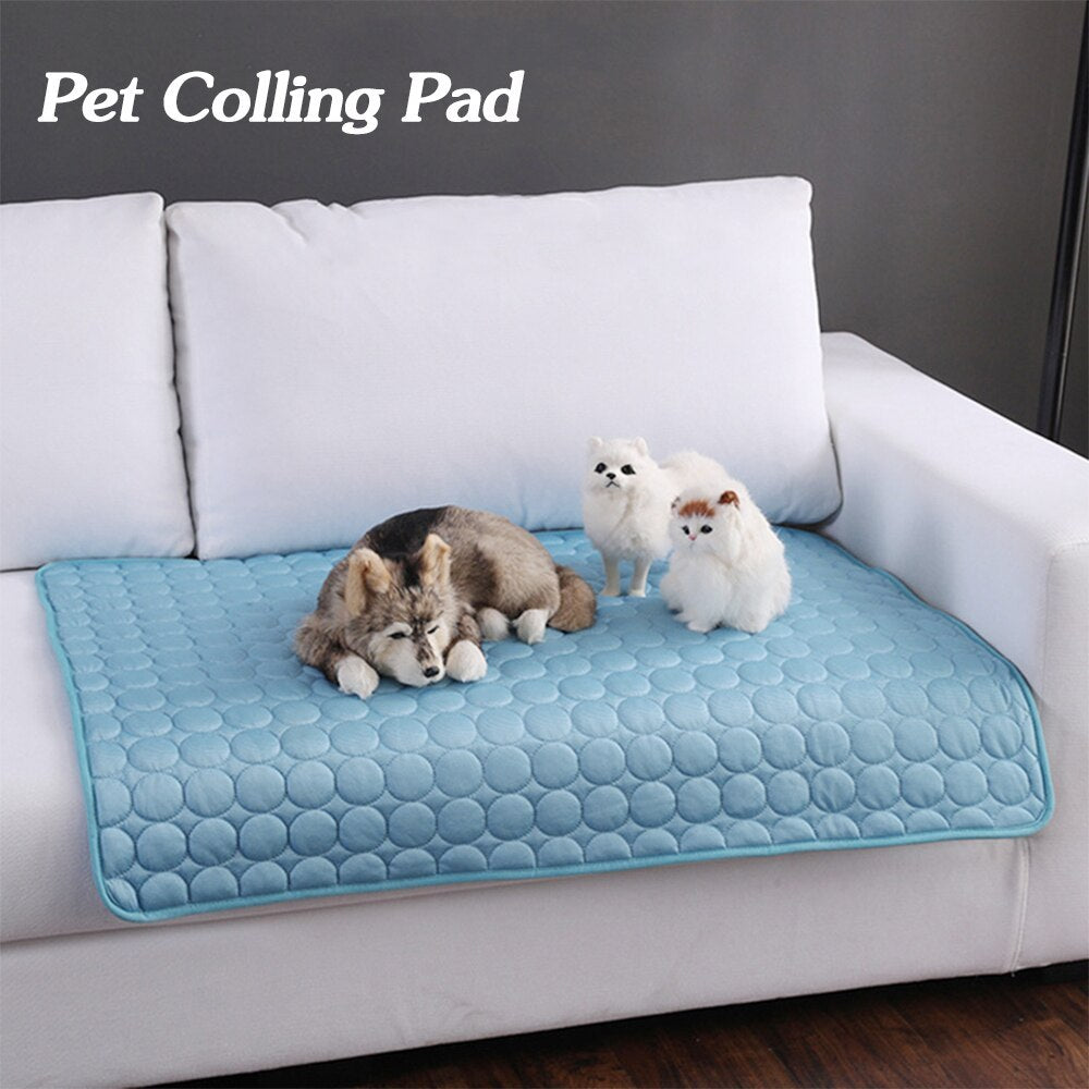 Summer Cooling Pad for Dogs & Cats – Ice Silk Pet Bed