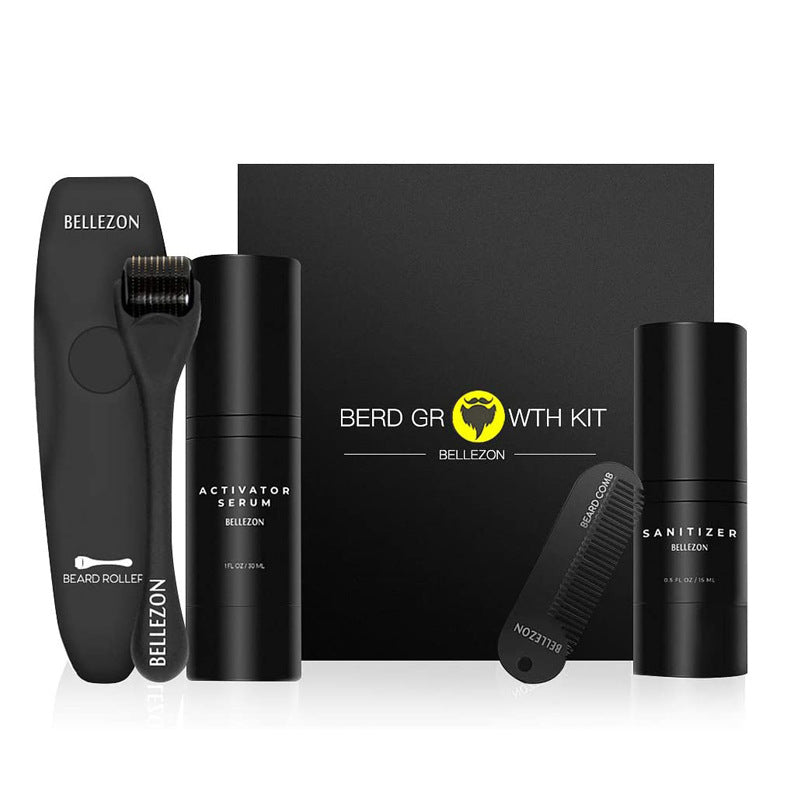 Beard Growth Liquid & Care Set – Stimulates Beard Growth, Nourishes, and Strengthens Facial Hair
