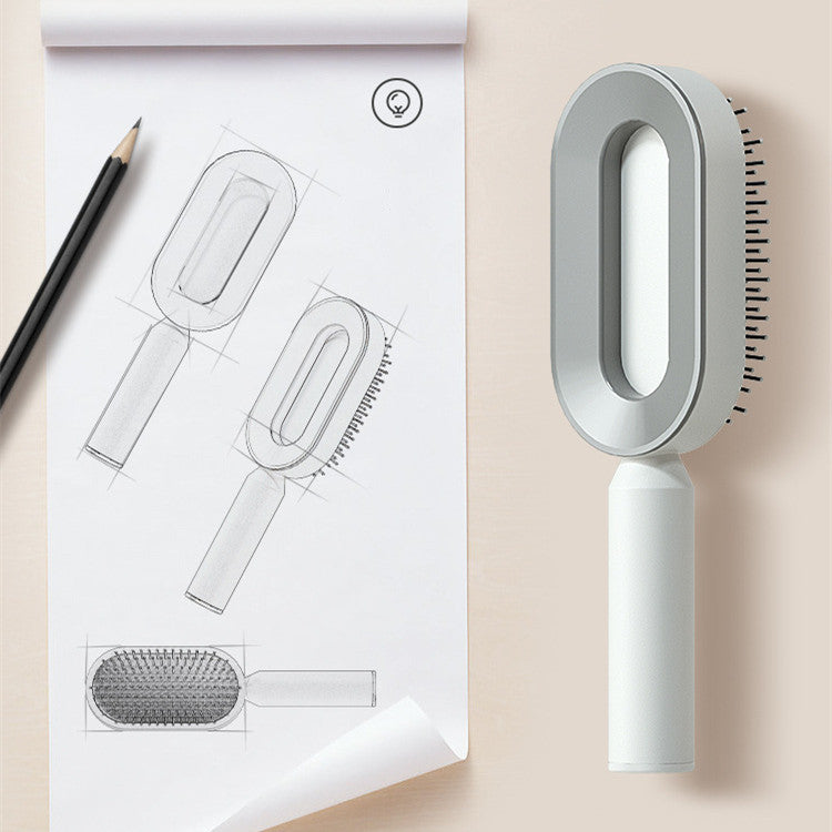 Self-Cleaning Hair Brush for Women – One-Click Cleaning, Scalp Massage & Anti-Static Detangling Comb for All Hair Types