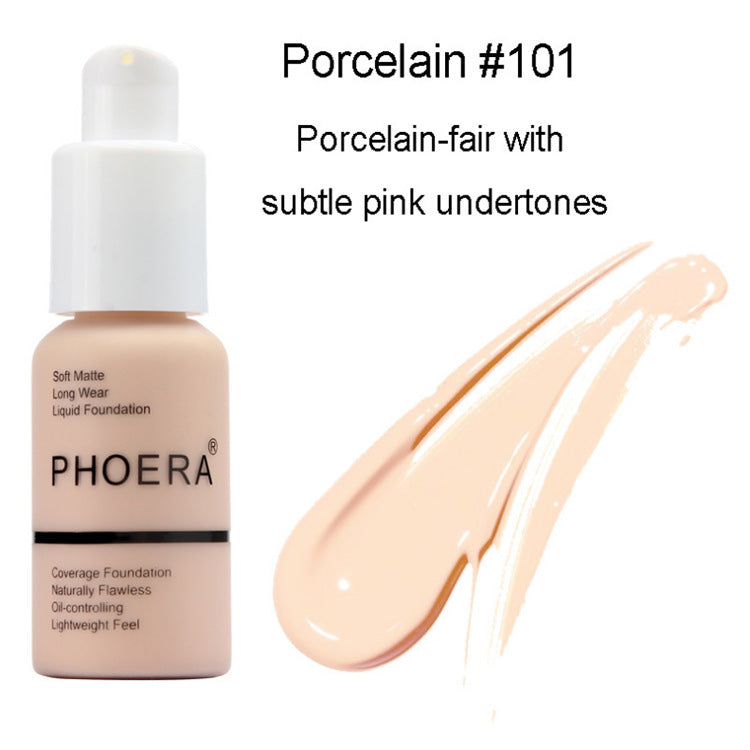Matte Liquid Foundation – Oil Control, Full Coverage, and Natural Finish Concealer Cream for Flawless Skin