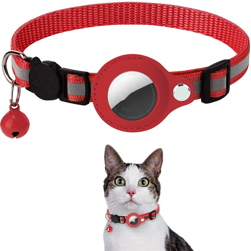 Reflective AirTag Collar for Dogs & Cats — Waterproof, Safe & Stylish