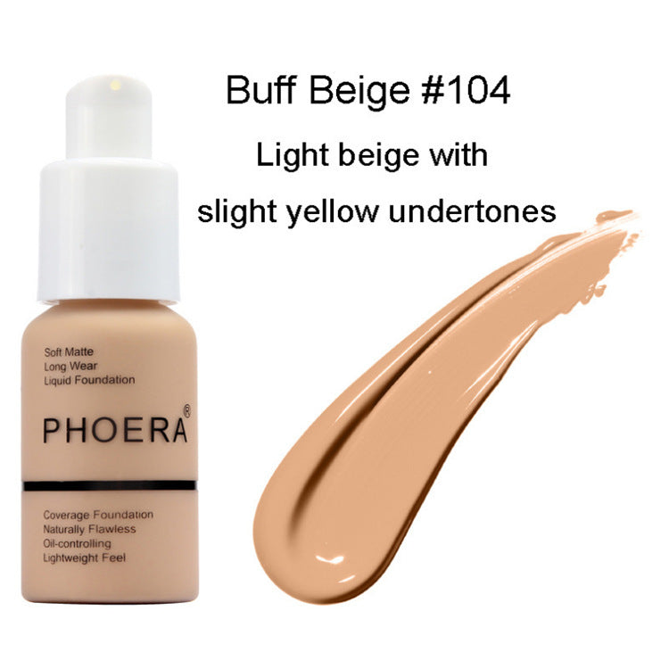 Matte Liquid Foundation – Oil Control, Full Coverage, and Natural Finish Concealer Cream for Flawless Skin