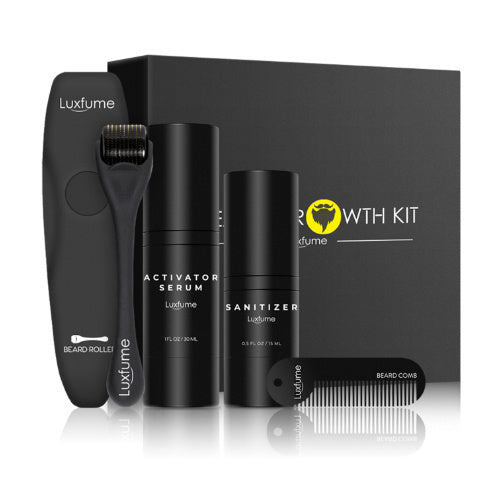 Beard Growth Liquid & Care Set – Stimulates Beard Growth, Nourishes, and Strengthens Facial Hair