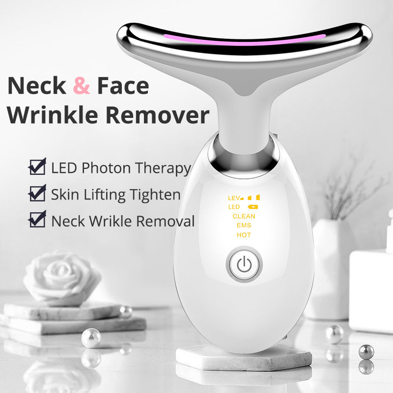 EMS Thermal Neck Lifting Massager – Electric Microcurrent Wrinkle Remover with LED Therapy