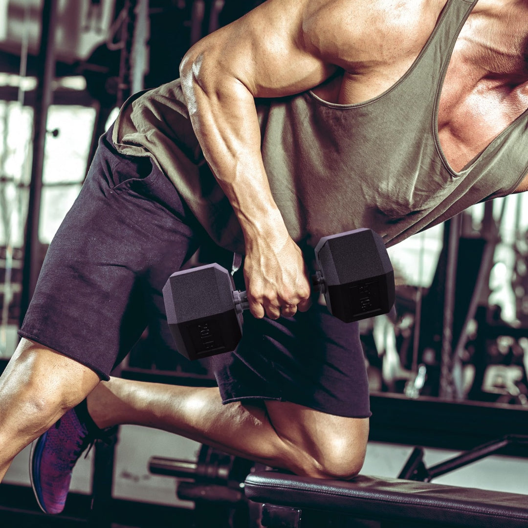 Hexagonal Dumbbells, Rubber Coated For Exercise And Fitness, Multiple Sizes--Only Supports Self Pickup
