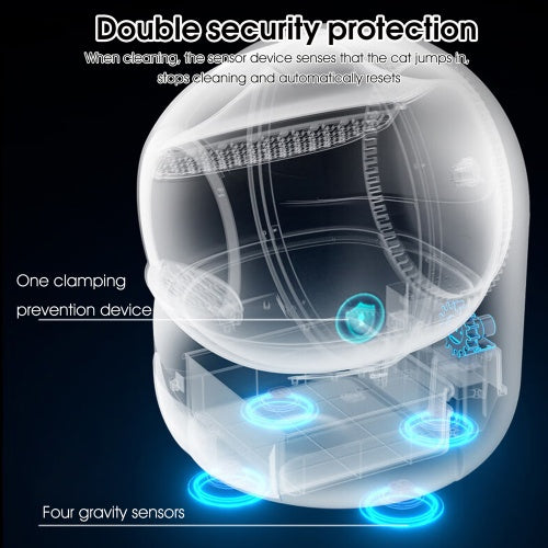 Smart Automatic Cat Litter Box,Automatic Scooping And Odor Removal, App Control, Support 5G 2.4G WiFi For Multiple Cats, Double Odor Removal