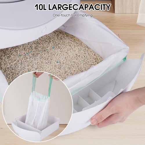 Smart Automatic Cat Litter Box,Automatic Scooping And Odor Removal, App Control, Support 5G 2.4G WiFi For Multiple Cats, Double Odor Removal