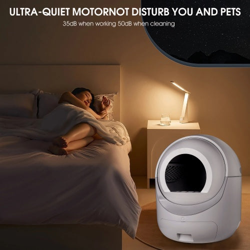 Smart Automatic Cat Litter Box,Automatic Scooping And Odor Removal, App Control, Support 5G 2.4G WiFi For Multiple Cats, Double Odor Removal