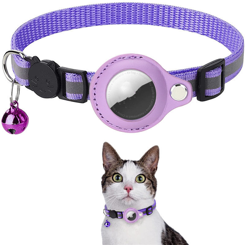 Reflective AirTag Collar for Dogs & Cats — Waterproof, Safe & Stylish