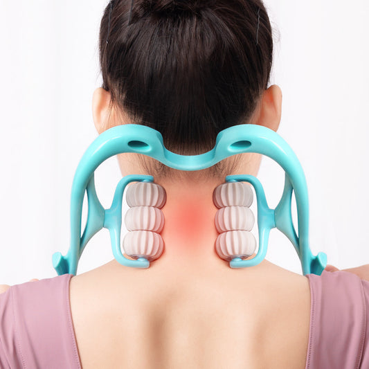 Manual Six-Wheel Neck Massager – Multifunctional Roller Tool for Muscle Relief, Relaxation & Pain Reduction