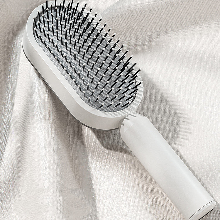 Self-Cleaning Hair Brush for Women – One-Click Cleaning, Scalp Massage & Anti-Static Detangling Comb for All Hair Types