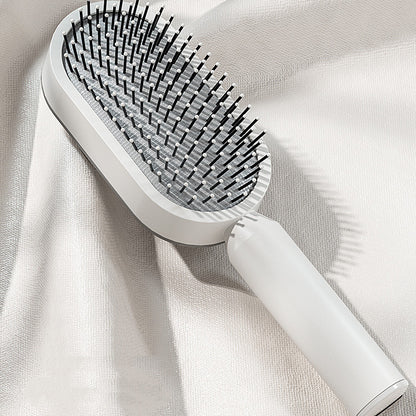 Self-Cleaning Hair Brush for Women – One-Click Cleaning, Scalp Massage & Anti-Static Detangling Comb for All Hair Types