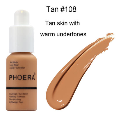 Matte Liquid Foundation – Oil Control, Full Coverage, and Natural Finish Concealer Cream for Flawless Skin