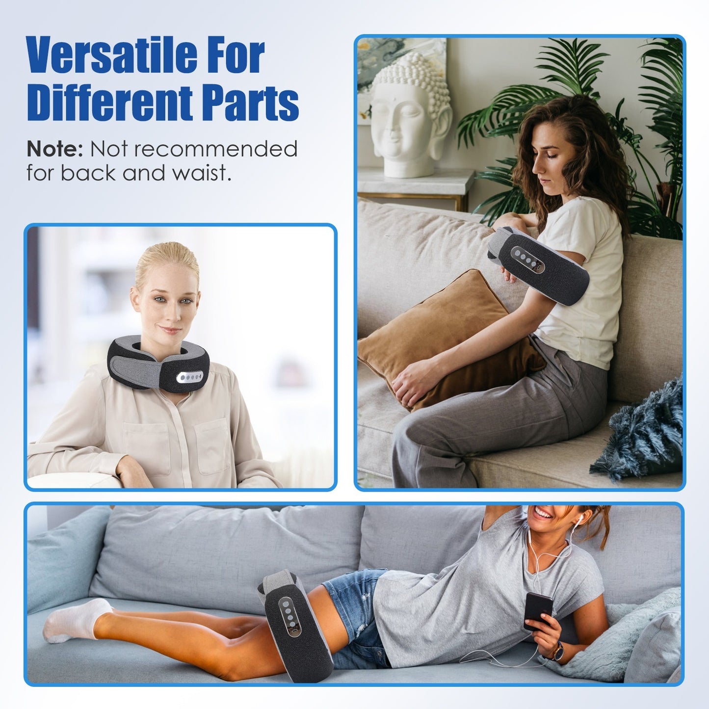 2-in-1 Neck Massager Pillow with Heat | Electric Memory Foam Travel Pillow Shiatsu