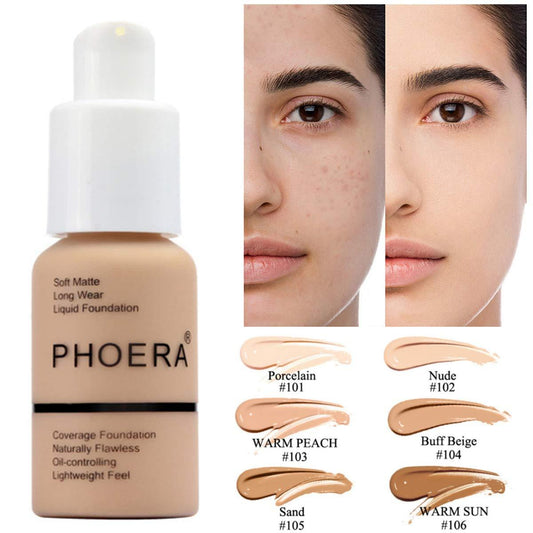 Matte Liquid Foundation – Oil Control, Full Coverage, and Natural Finish Concealer Cream for Flawless Skin