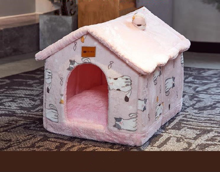 Foldable Warm Pet House – Cozy Bed for Dogs & Cats