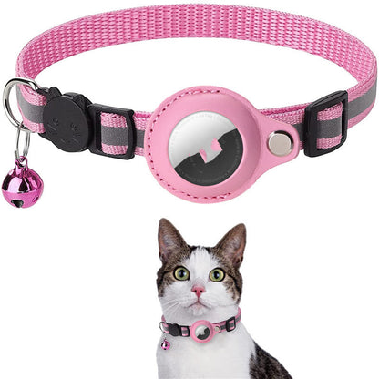 Reflective AirTag Collar for Dogs & Cats — Waterproof, Safe & Stylish
