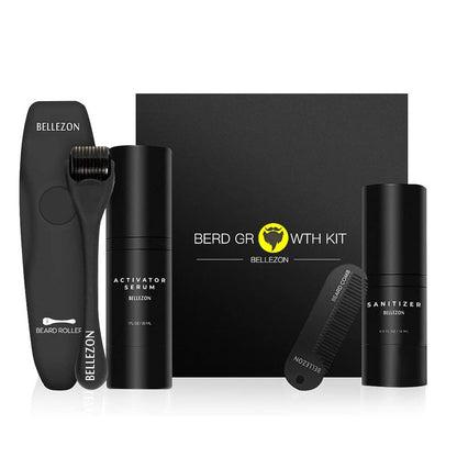 Beard Growth Liquid & Care Set – Stimulates Beard Growth, Nourishes, and Strengthens Facial Hair