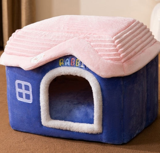 Foldable Warm Pet House – Cozy Bed for Dogs & Cats