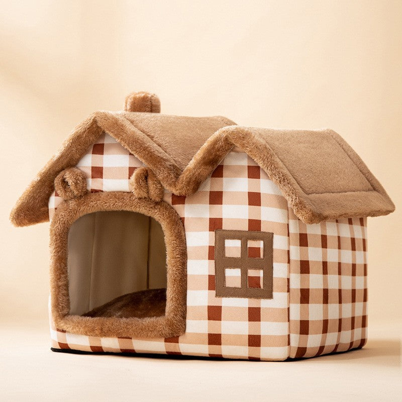 Foldable Warm Pet House – Cozy Bed for Dogs & Cats