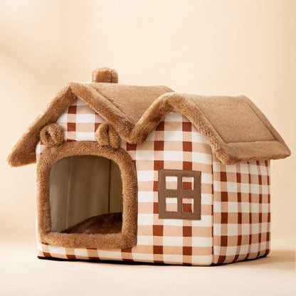 Foldable Warm Pet House – Cozy Bed for Dogs & Cats