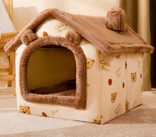 Foldable Warm Pet House – Cozy Bed for Dogs & Cats