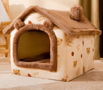 Foldable Warm Pet House – Cozy Bed for Dogs & Cats