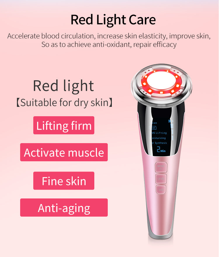 5-in-1 LED Light Therapy Facial Device with Hot & Cold EMS Skin Tightening