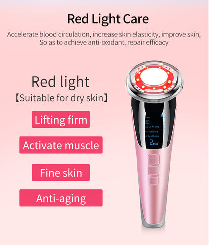 5-in-1 LED Light Therapy Facial Device with Hot & Cold EMS Skin Tightening