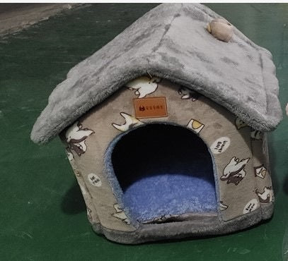 Foldable Warm Pet House – Cozy Bed for Dogs & Cats