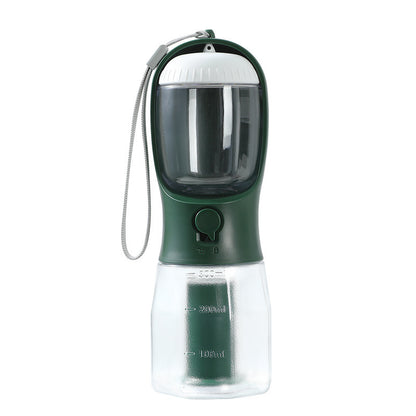 3-in-1 Dog Water Bottle with Food Container & Waste Bag Holder – Portable Pet Travel Cup