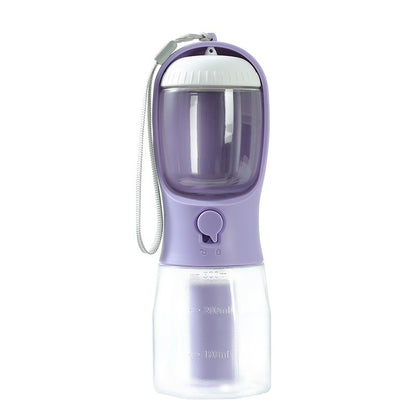 3-in-1 Dog Water Bottle with Food Container & Waste Bag Holder – Portable Pet Travel Cup