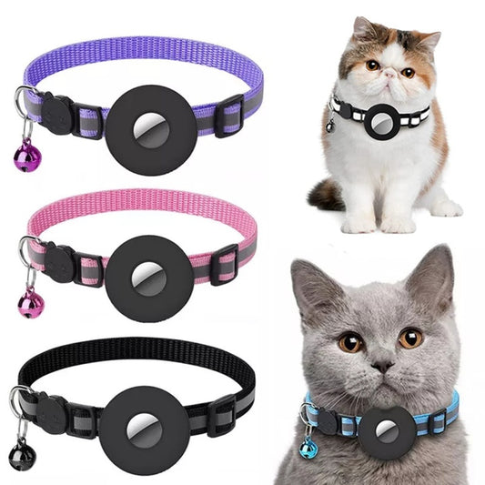 Reflective AirTag Collar for Dogs & Cats — Waterproof, Safe & Stylish