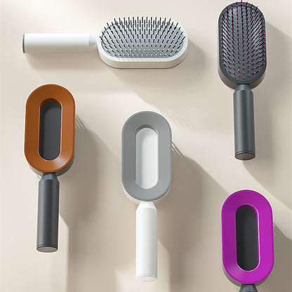 Self-Cleaning Hair Brush for Women – One-Click Cleaning, Scalp Massage & Anti-Static Detangling Comb for All Hair Types