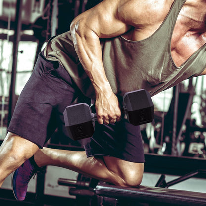 Hexagonal Dumbbells, Rubber Coated For Exercise And Fitness, Multiple Sizes--Only Supports Self Pickup