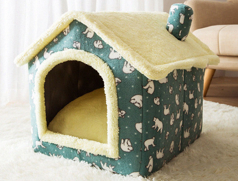 Foldable Warm Pet House – Cozy Bed for Dogs & Cats