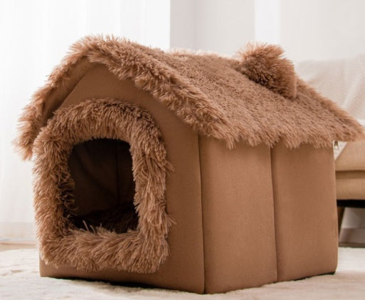 Foldable Warm Pet House – Cozy Bed for Dogs & Cats