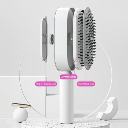 Self-Cleaning Hair Brush for Women – One-Click Cleaning, Scalp Massage & Anti-Static Detangling Comb for All Hair Types