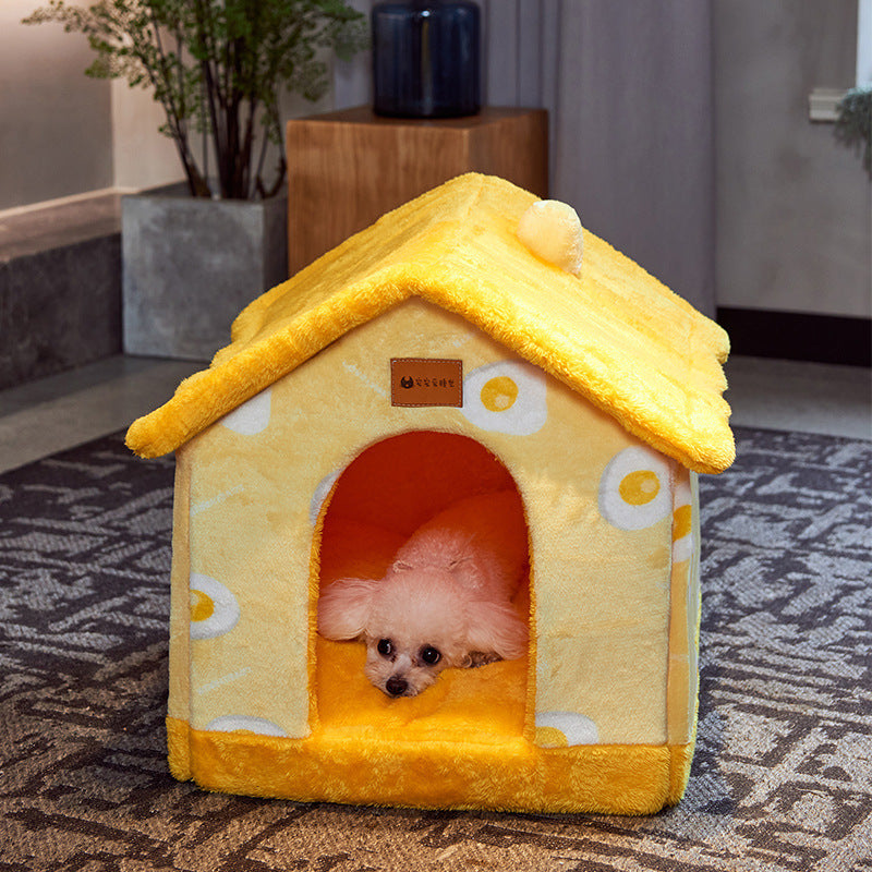 Foldable Warm Pet House – Cozy Bed for Dogs & Cats