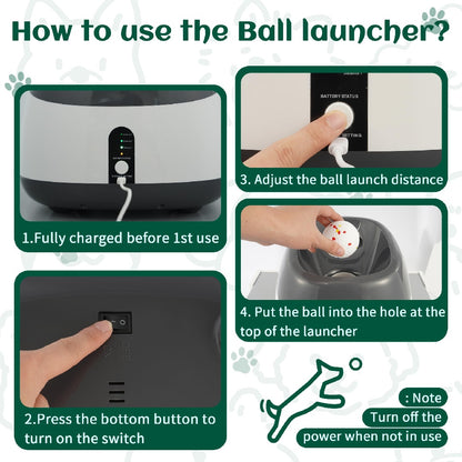 Only Supports Self Pickup  Dog Ball Thrower, Automatic Ball Launcher, Indoor-Outdoor Interactive Dog Toy With Three Scopes, Includes Balls And A Data Cable, Grey-Green