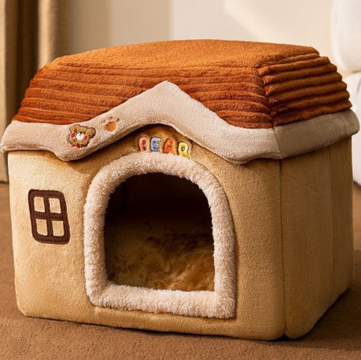 Foldable Warm Pet House – Cozy Bed for Dogs & Cats