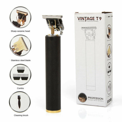 Professional Cordless Hair Clippers & Beard Trimmer – T-Blade Outliner, 0mm Precision Shaver for Men, Rechargeable USB Grooming Machine