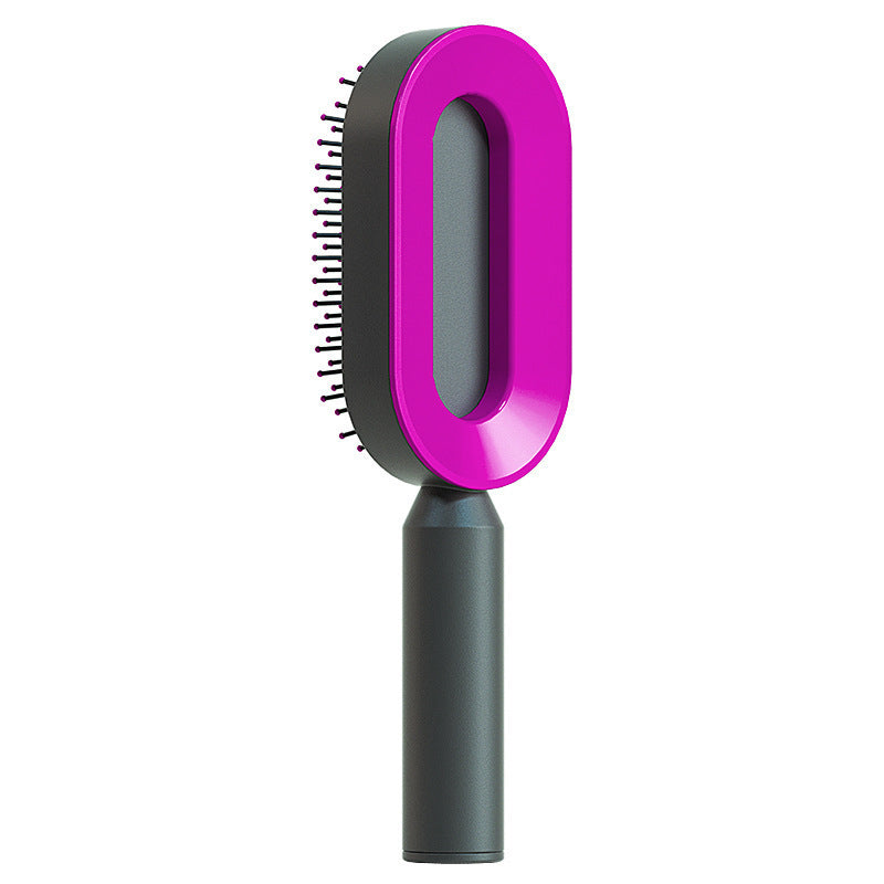 Self-Cleaning Hair Brush for Women – One-Click Cleaning, Scalp Massage & Anti-Static Detangling Comb for All Hair Types