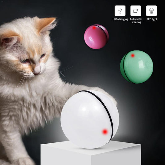 LED Rolling Cat Toy Ball – Interactive Laser Toy for Cats